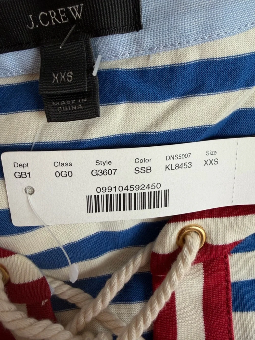 NEW J.Crew Sammie Striped Lace Up Midi Dress Size XXS 36497